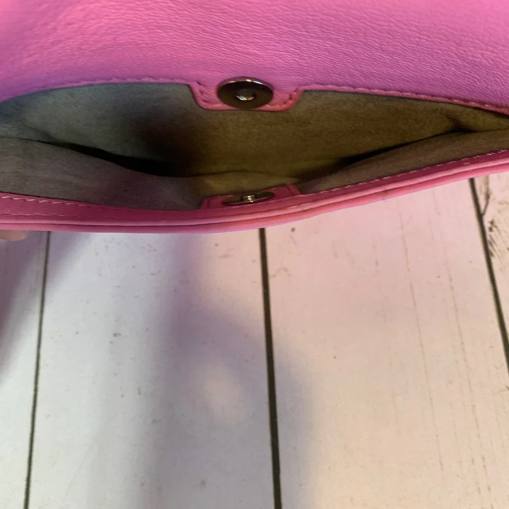 Vince Camuto Pink Leather Geometric Clasp Crossbody Bag Small Shoulder Purse